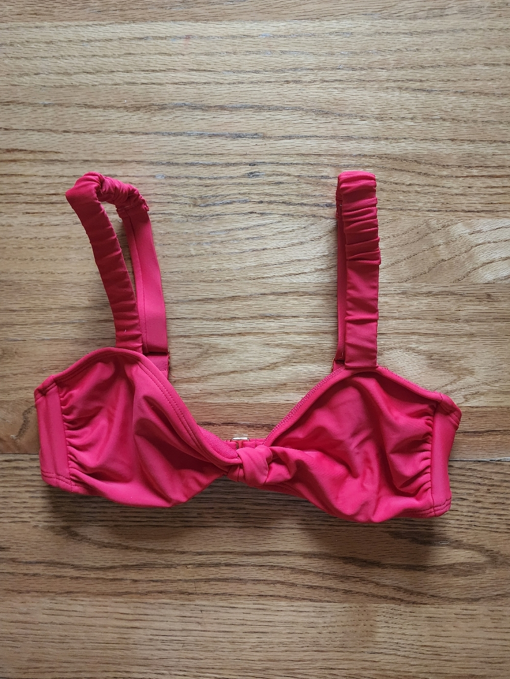 No Boundaries Junior's Solid Red Adjustable Straps Bikini Top Small (S/3-5)